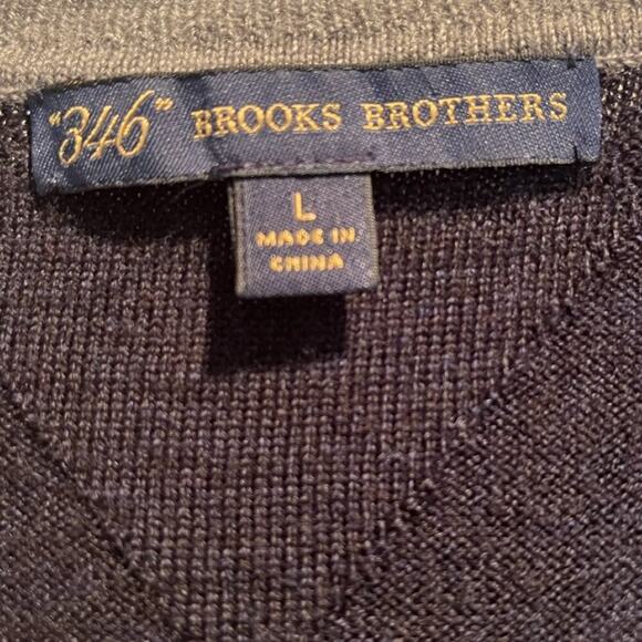 Brooks Brothers Cardigan Womens L Blue Merino Wool Harlequin Print - Picture 4 of 5